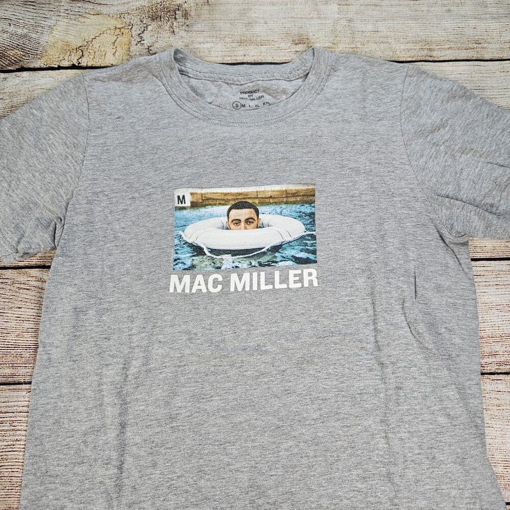 Mac Miller Official Merch Swimming Graphic Photo Gray T Shirt Size Small